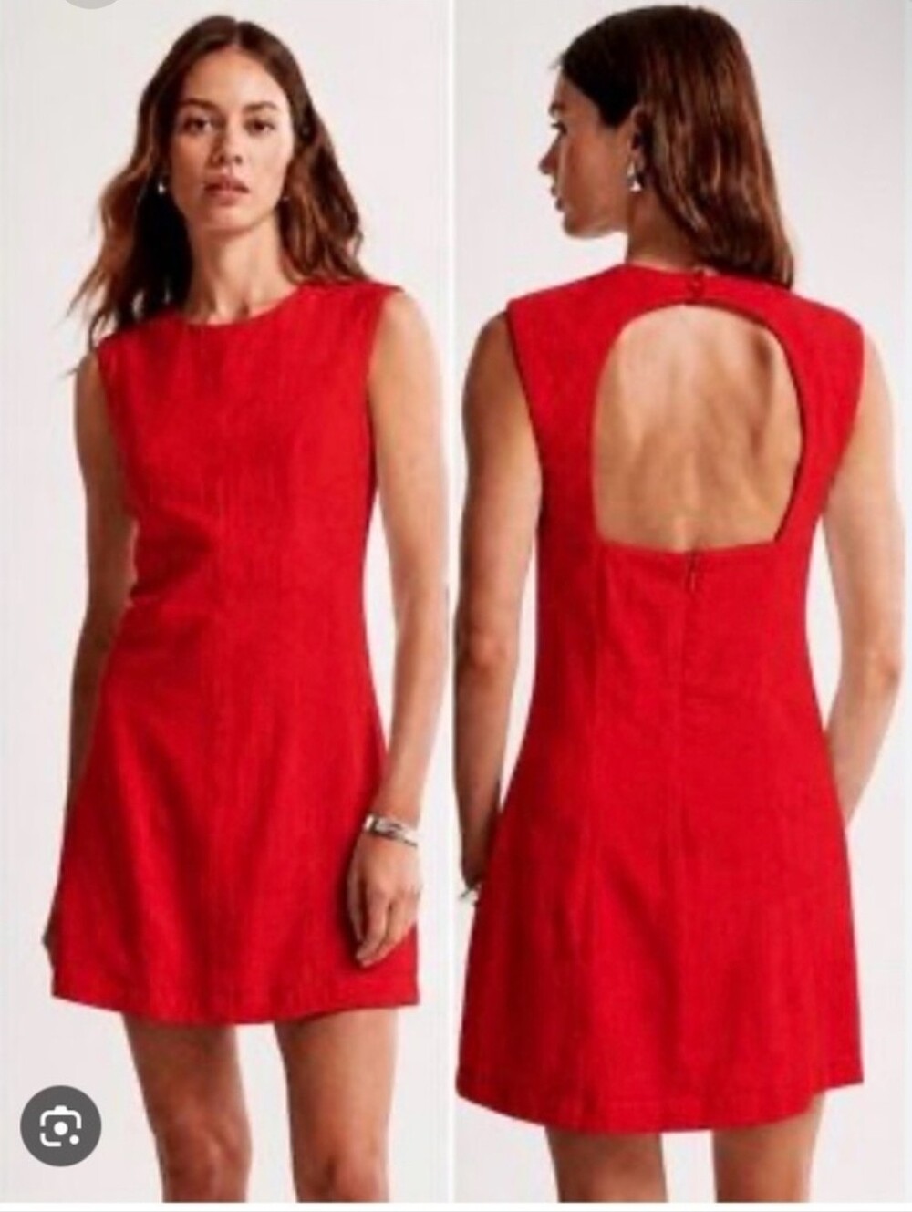Abercrombie Open Back Linen Blend Mini Dress XS NWT
